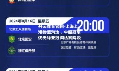 开云体育官网-上海上港惨遭淘汰，中超冠军仍无缘亚冠淘汰赛阶段